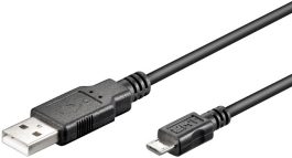 Cablu USB 2.0 1m A tata la micro B tata, negru, microUSB