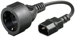 Cablu alimentare 0,2m IEC320-C14 tata la CEE 7/7 mama, negru