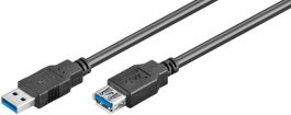 Cablu USB 3.0 1,8m A tata la A mama, negru