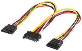 Cablu adaptor de alimentare SATA mama la 2 x SATA tata, 20cm
