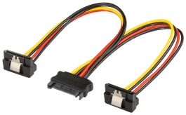 Cablu adaptor alimentare SATA mama la 2 x SATA tata 90°