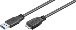 Cablu USB 3.0 0,5m A tata la micro B tata, negru, microUSB
