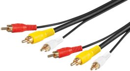 Cablu audio video 1,5m 3 x RCA tata la 3 x RCA tata