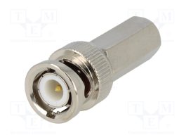 Mufa BNC tata prin insurubare pentru cablu RG6U, pin aurit
