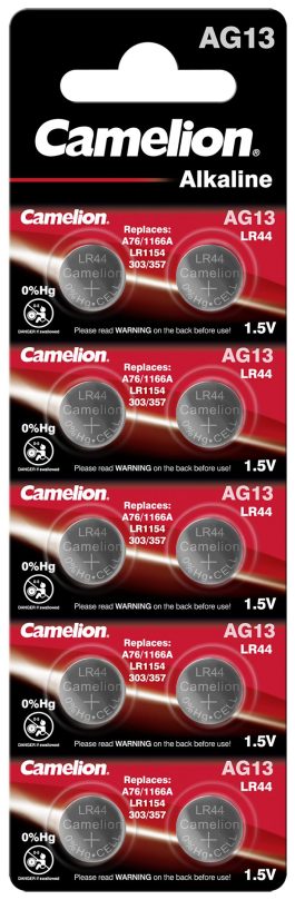 Set baterii buton alcalina 1,5V - 10 buc AG13, LR44, LR1154, 357, A76