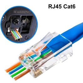 Mufa UTP CAT6 RJ45 (8P8C) cu trecere pentru cablu rotund