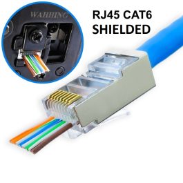 Mufa FTP CAT6 RJ45 (8P8C) ecranat cu trecere pentru cablu rotund