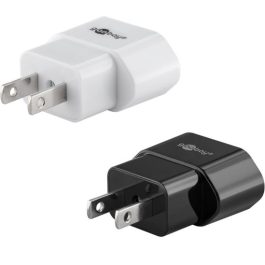 Adaptor CEE 7/16 Schuko mama la priza US/Japonia (Tip A, NEMA 1-15, 2-pin) negru și alb