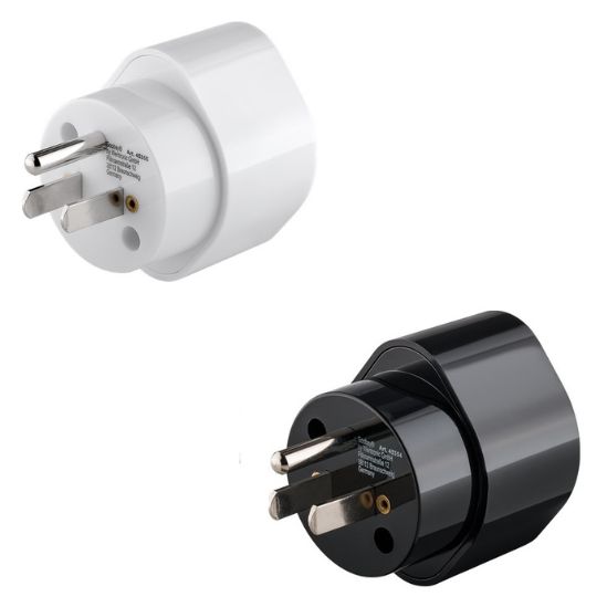 Adaptor CEE 7/3 Schuko mama la priza US/Japonia (Tip B, NEMA 5-15, 3 pini), negru