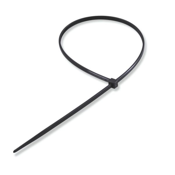 Brida (colier) 2,5x100mm, plastic, negru, pentru cabluri de exterior