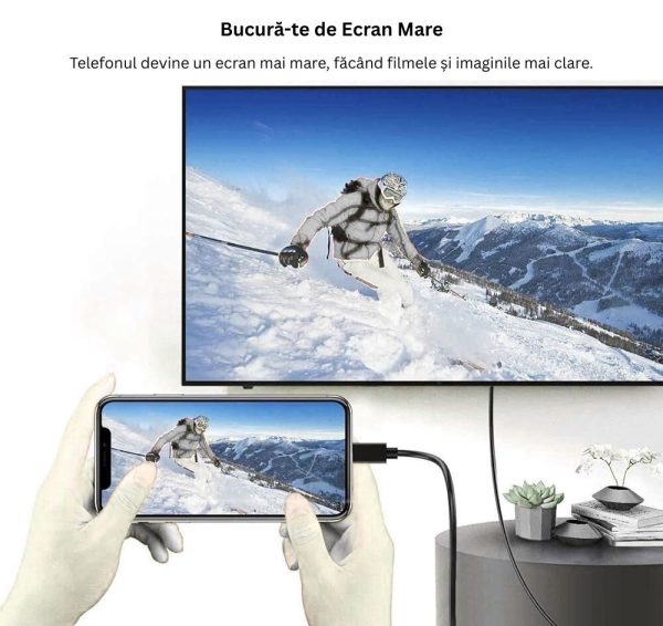 Cablu USB-C la HDMI 1.8 m – Suport 4K 60Hz
