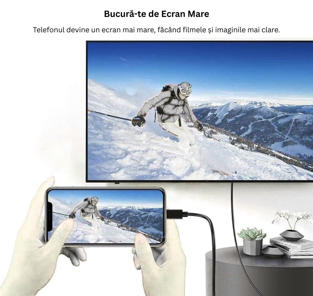 Cablu Usb C La Hdmi 1.8 M – Suport 4k 60hz Cablu USB-C la HDMI 1.8 m – Suport 4K 60Hz