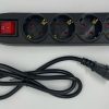 Cablu alimentare IEC320-C14 tata la 4xCEE 7-7 mama, negru, 1m