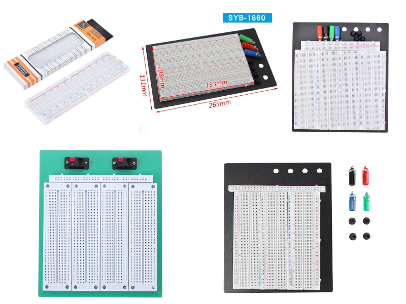 Breadboard HCT Tronic – Placă de test 830–3220 puncte de conectare
