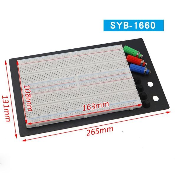 Placa test tip Breadboard cu 1660 de puncte de conectare